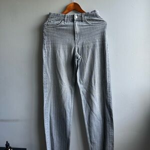 Zara Gray Embellished Boy Fit Jeans